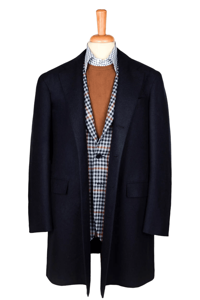 Blue Wool Unstructured Coat