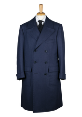 Navy Blue Wool Overcoat