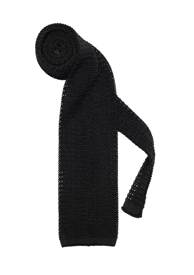 Black Silk Maglia Tie