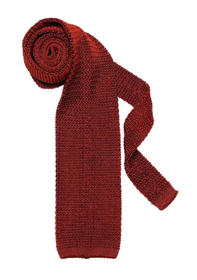 Rusty Red Silk Sweater Tie
