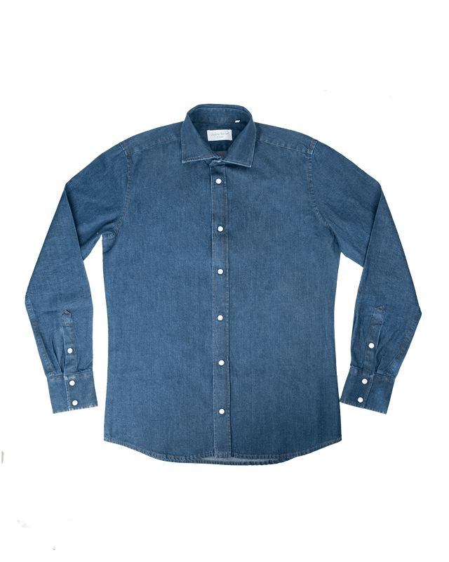 Dark Wash Cotton Denim Shirt