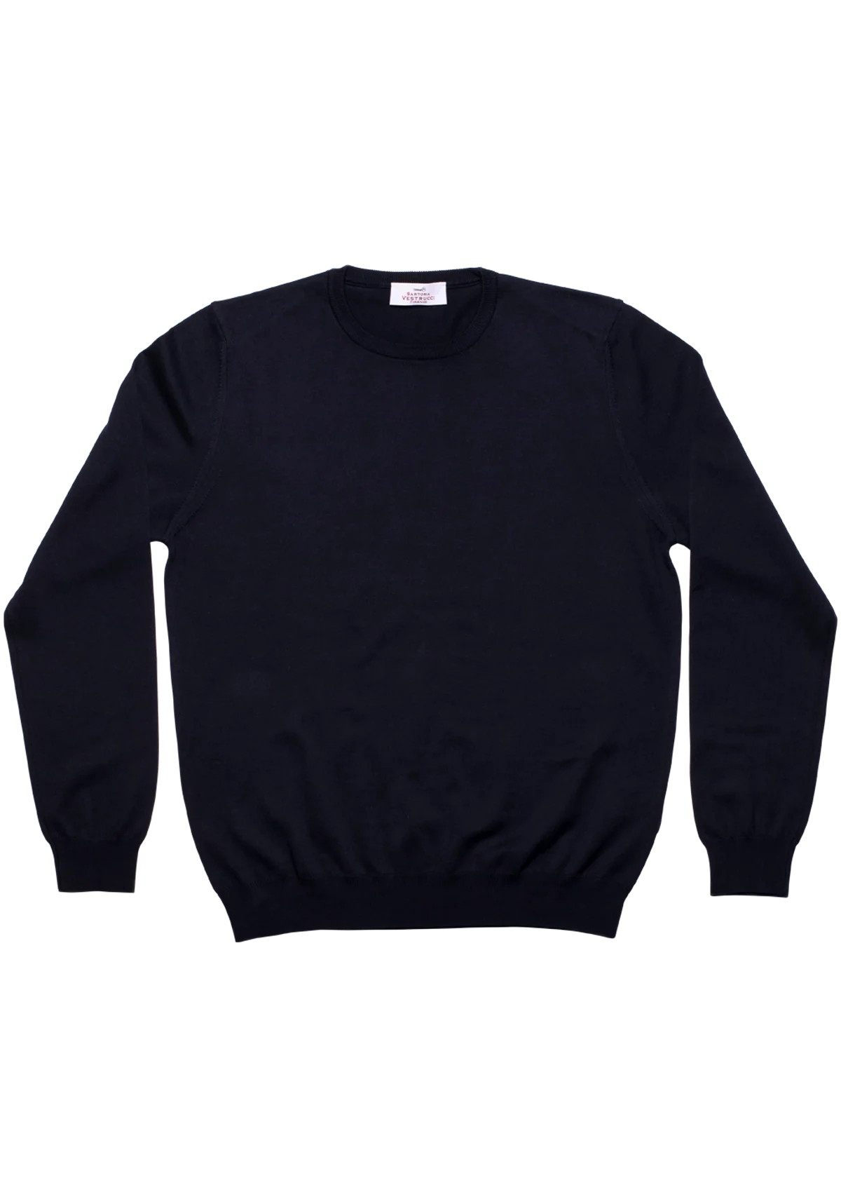 Blue Cotton Crewneck Sweater