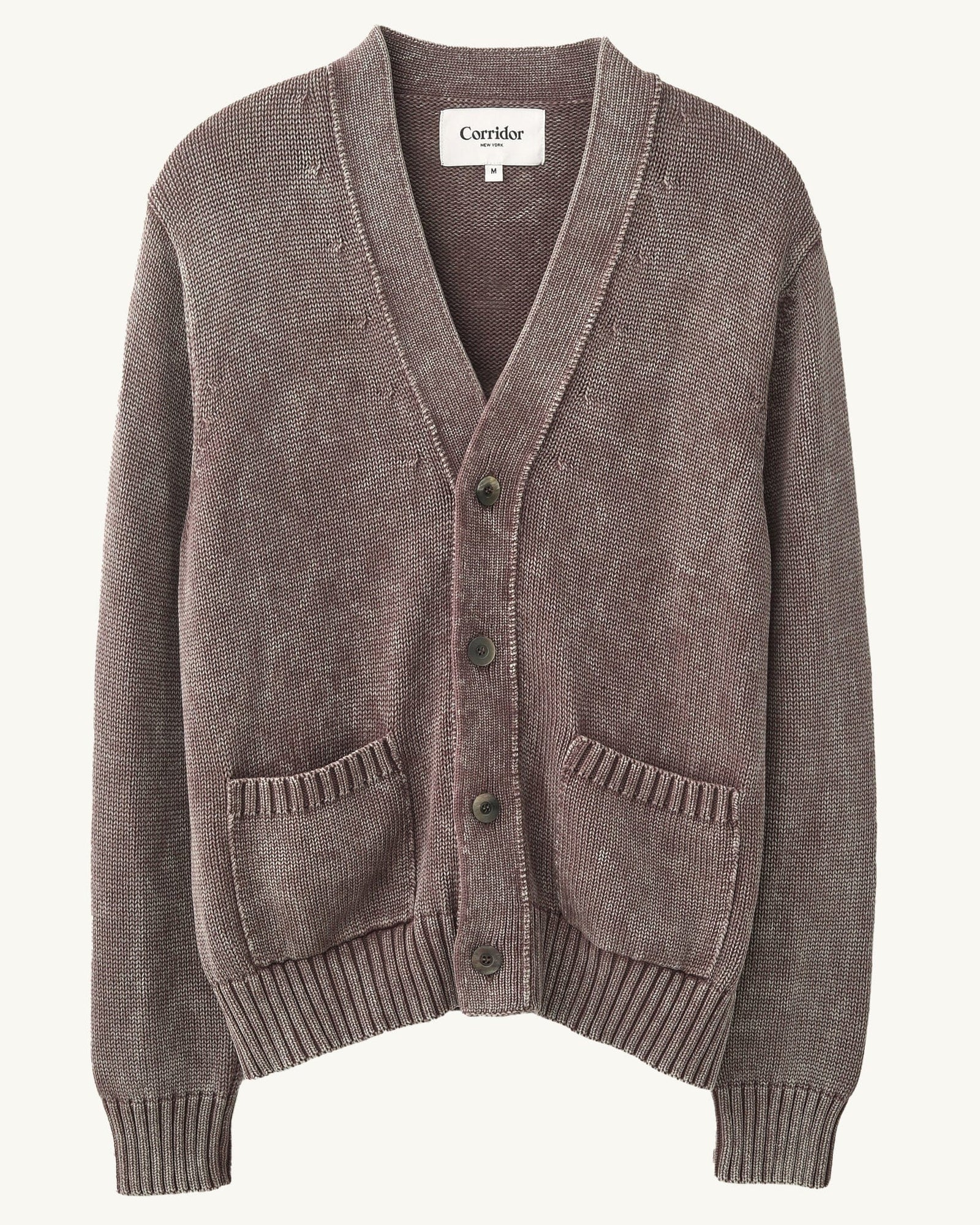 Acid Wash Cardigan - Washed Purple