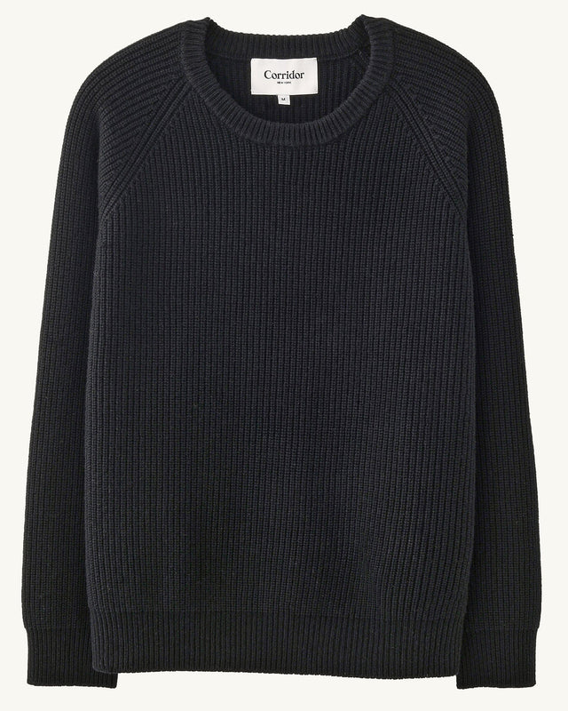 Wool Cashmere Ribbed Crewneck