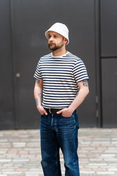 SW10 Breton Striped T-Shirt Ecru / Navy