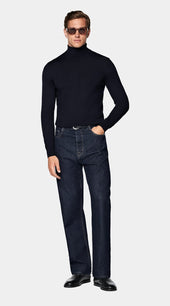 Navy Merino Turtleneck
