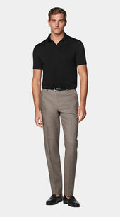 Black Buttonless Polo