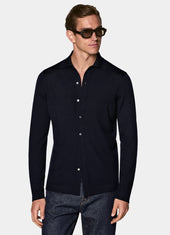 Merino Long Sleeve Polo Cardigan