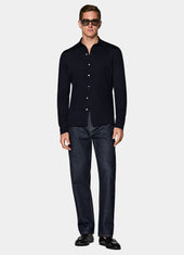 Merino Long Sleeve Polo Cardigan