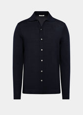 Merino Long Sleeve Polo Cardigan