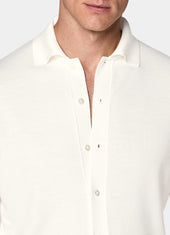 Merino Long Sleeve Polo Cardigan