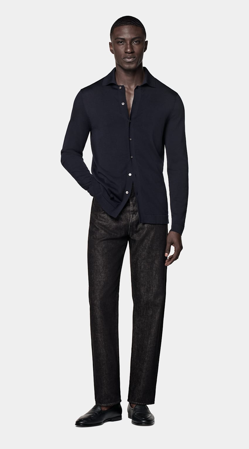 Long Sleeve Polo Cardigan