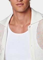 Crochet Polo Cardigan