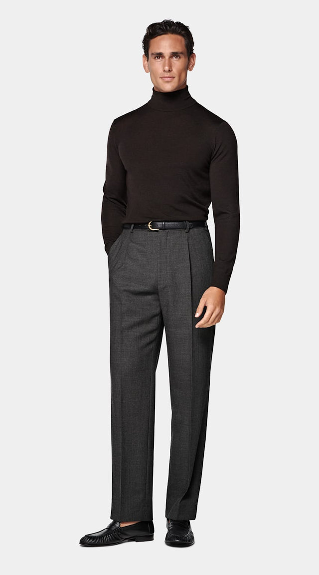 Dark Brown Merino Turtleneck