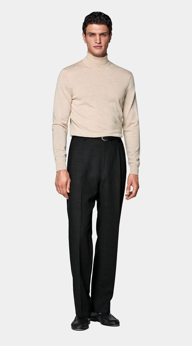 Sand Merino Turtleneck