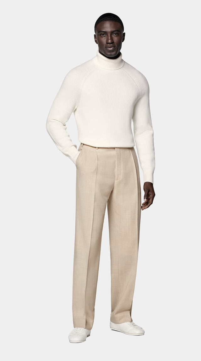 Off-White Ribbed Turtleneck