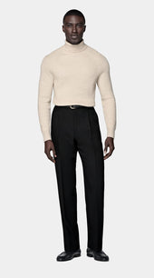 Sand Ribbed Turtleneck
