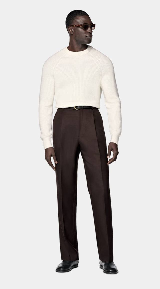 Off-White Ribbed Merino Crewneck