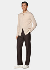 Merino Long Sleeve Polo Cardigan