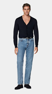 Navy V-Neck Cardigan