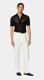 Black Crochet Polo