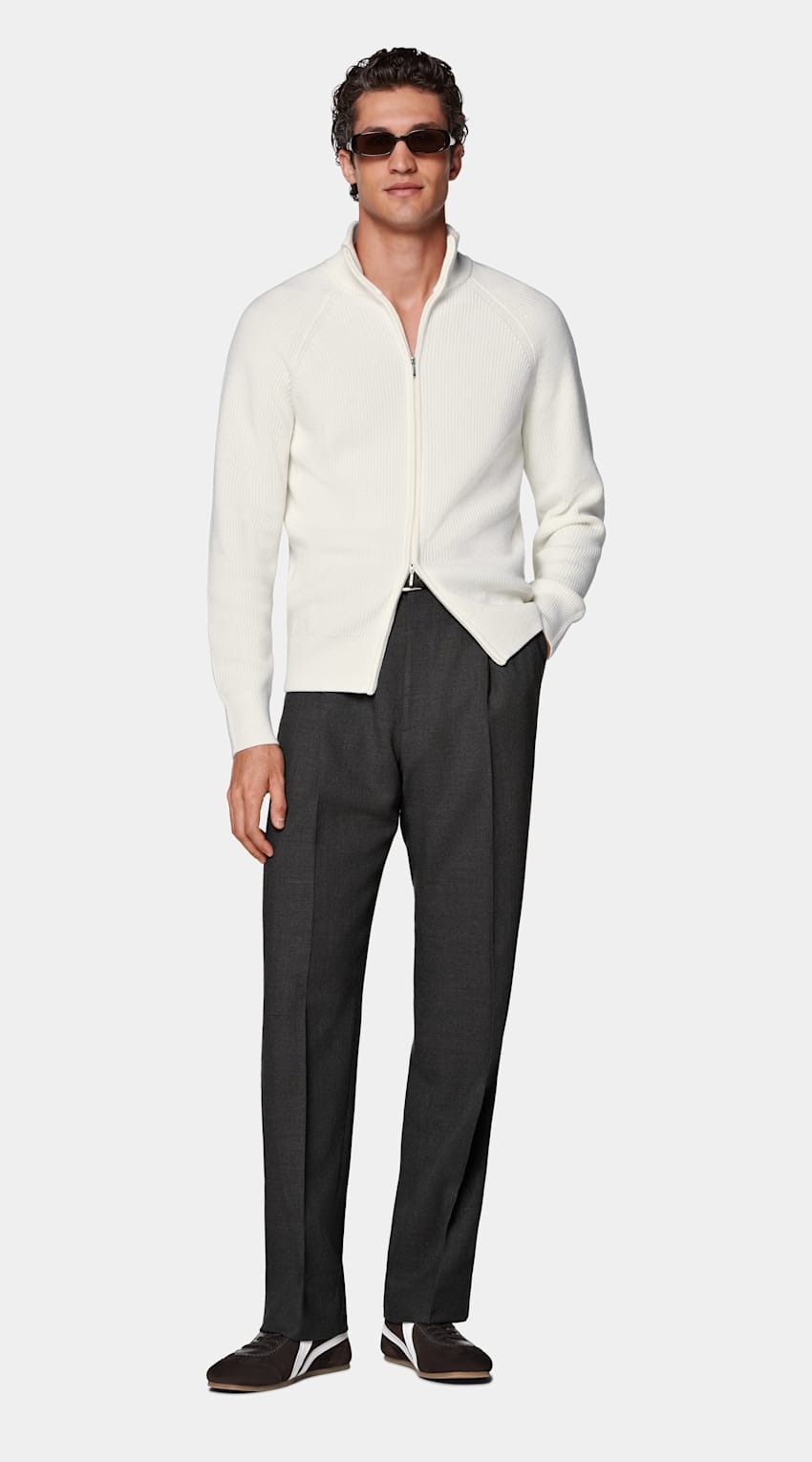 Ribbed Zip Cardigan