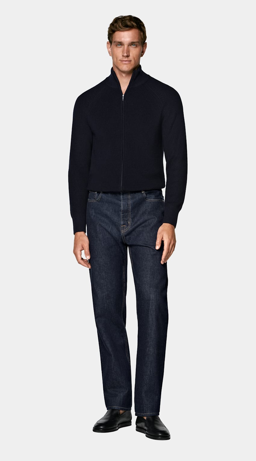 Ribbed Zip Cardigan