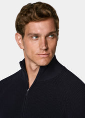 Ribbed Zip Cardigan