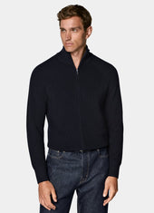 Ribbed Zip Cardigan
