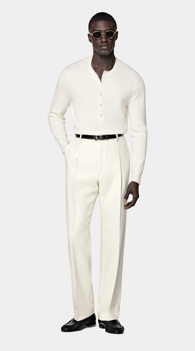 Off-White Ribbed Henley