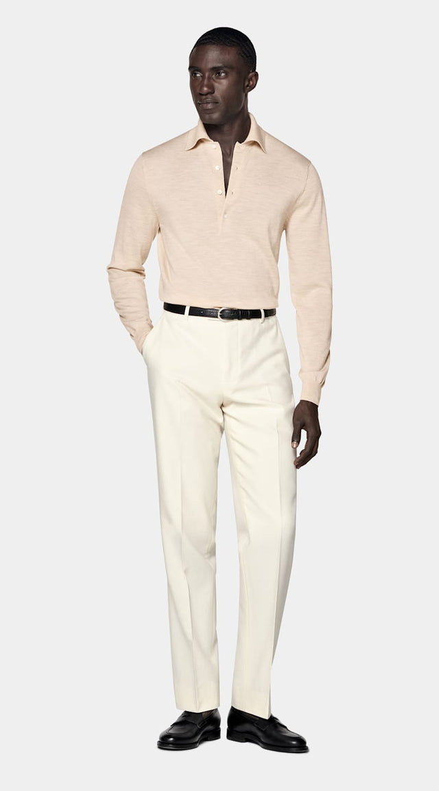Sand Long Sleeve Polo