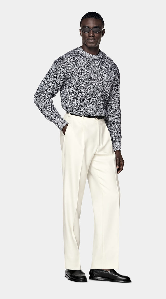 Black & White Mouliné Crewneck