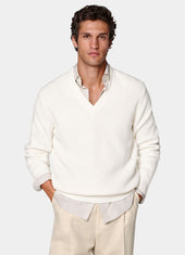Ribbed V Neck