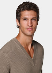 Ribbed V Neck