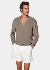 Ribbed V Neck