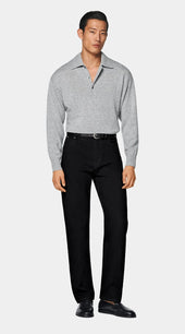 Light Grey Long Sleeve Polo