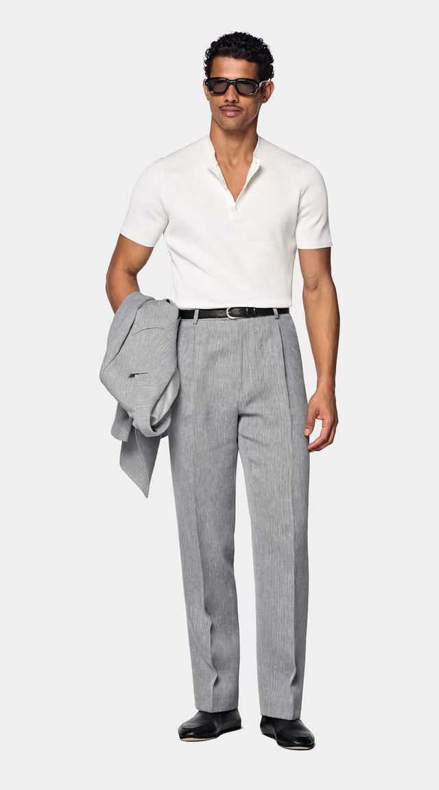 Off-White Ribbed Short Sleeve Henley