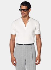 Ribbed Short Sleeve Henley