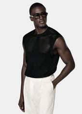 Crochet Sleeveless Crewneck