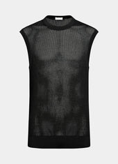Crochet Sleeveless Crewneck