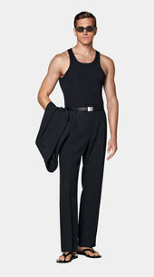 Navy Ribbed Tank Top