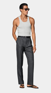 Light Grey Ribbed Tank Top
