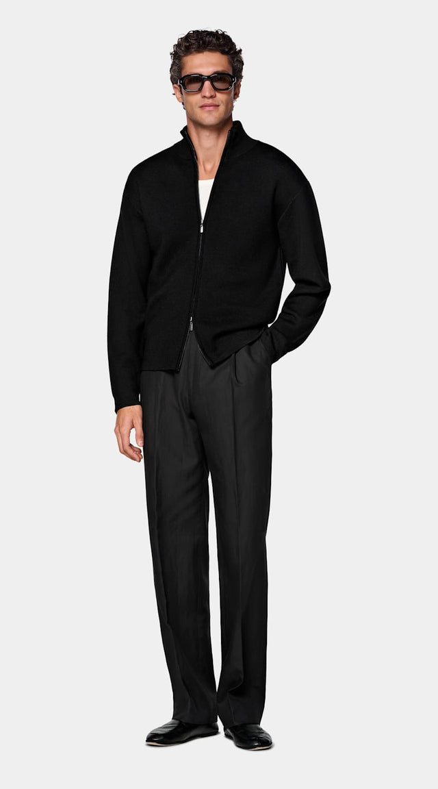Black Zip Cardigan