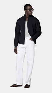 Navy Zip Cardigan