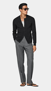 Dark Grey Ribbed Cardigan
