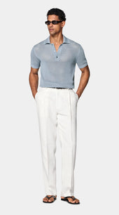 Light Blue Crochet Polo