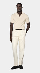 Sand Buttonless Polo