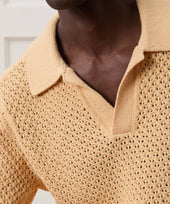Relaxed Open Knit Montauk Sweater Polo