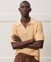 Relaxed Open Knit Montauk Sweater Polo