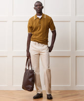 Silk Cotton Tipped Sweater Polo